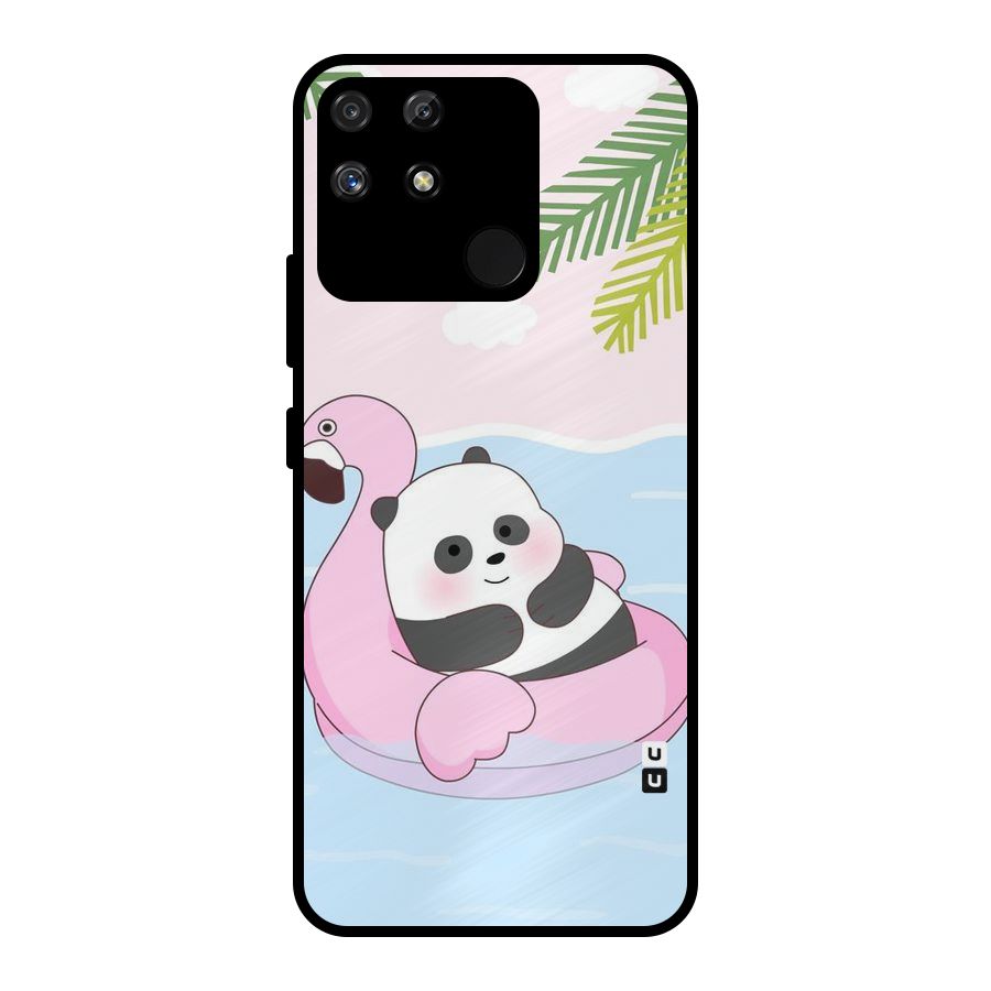 Panda Swim Metal Back Case for Realme Narzo 50A