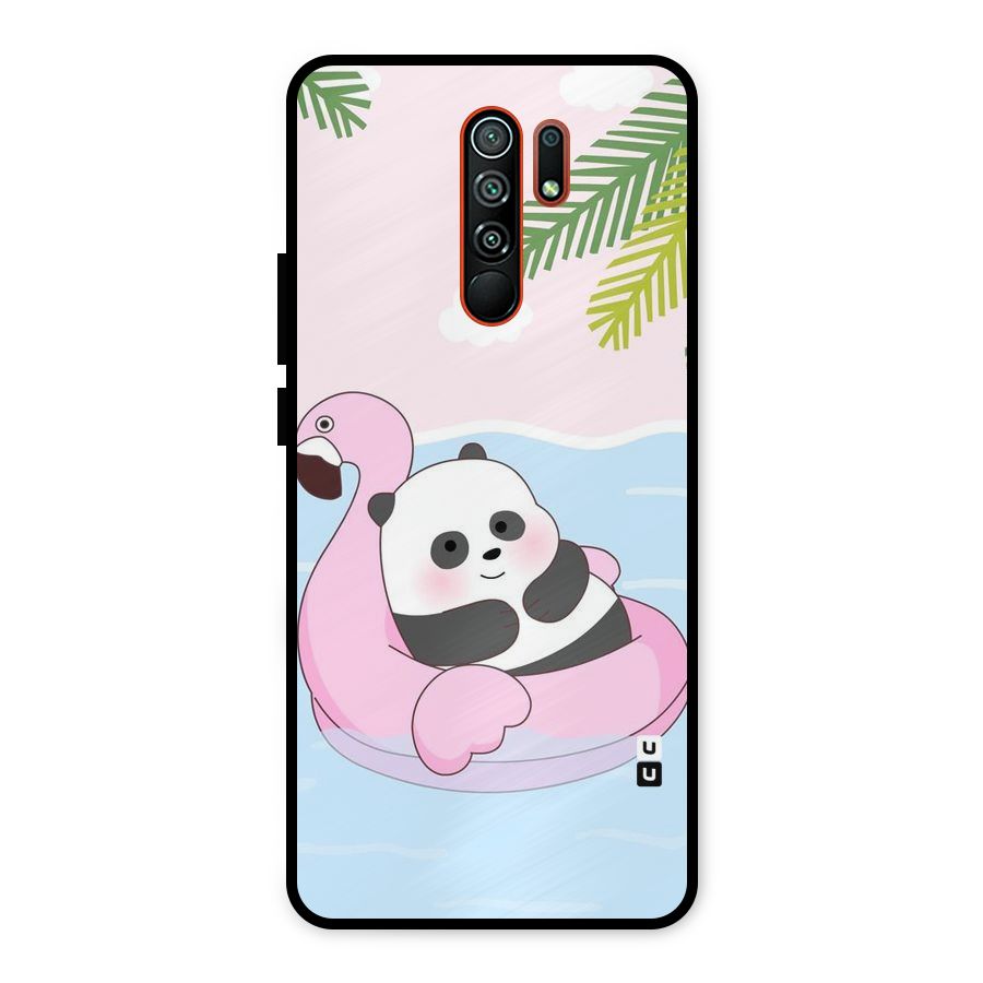 Panda Swim Metal Back Case for Redmi 9 Prime