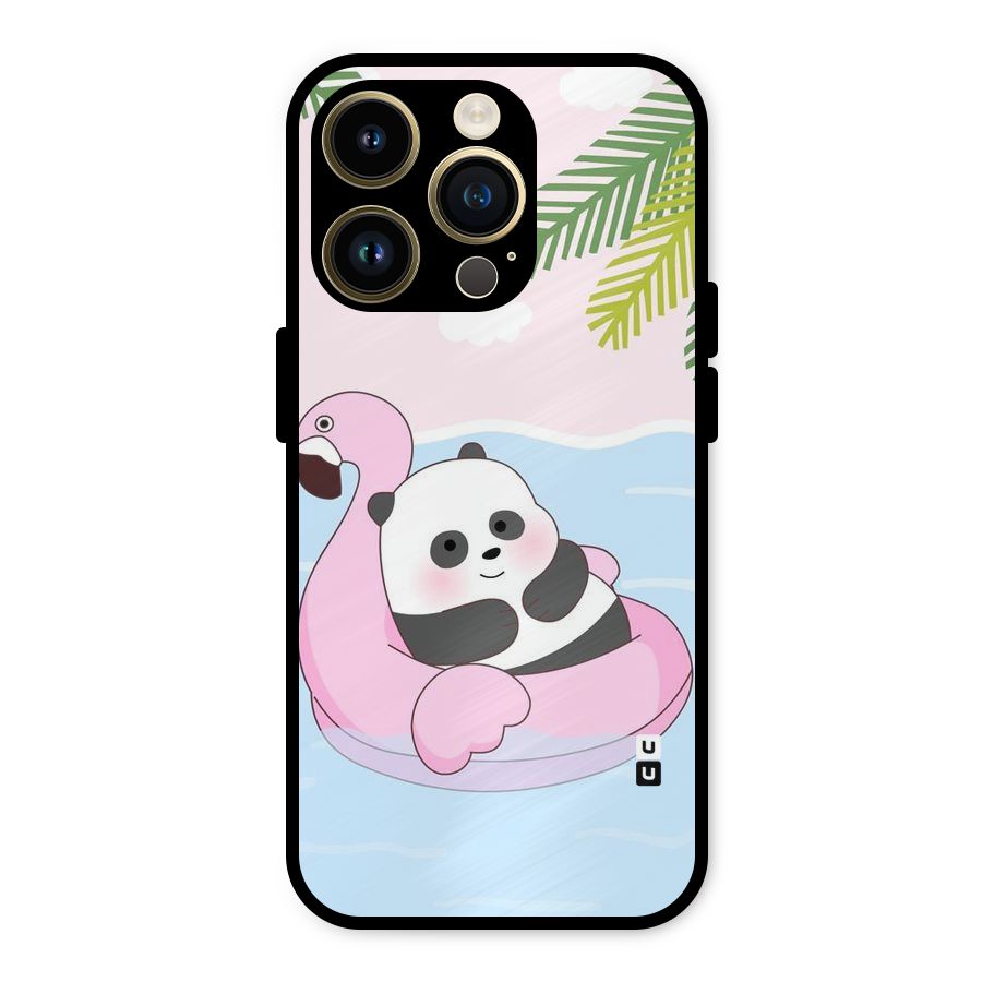 Panda Swim Metal Back Case for iPhone 14 Pro