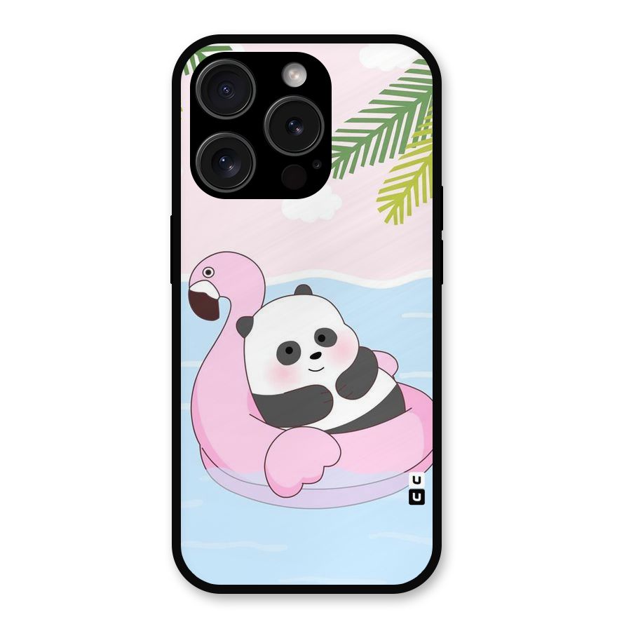 Panda Swim Metal Back Case for iPhone 15 Pro