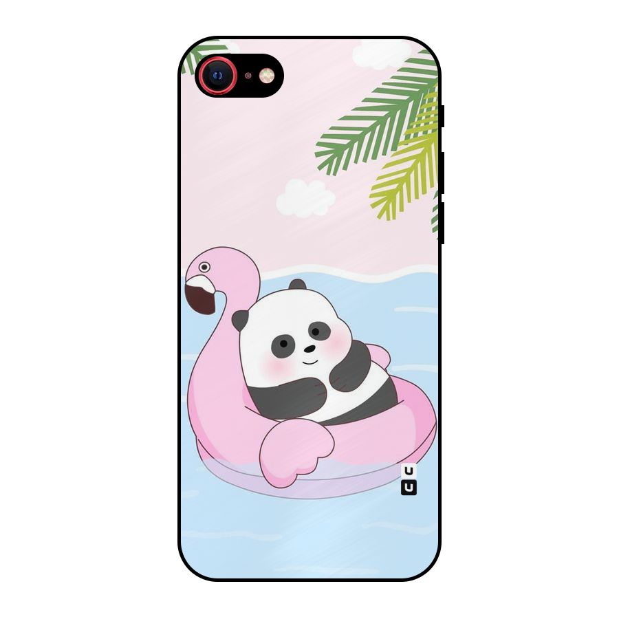 Panda Swim Metal Back Case for iPhone SE 2022