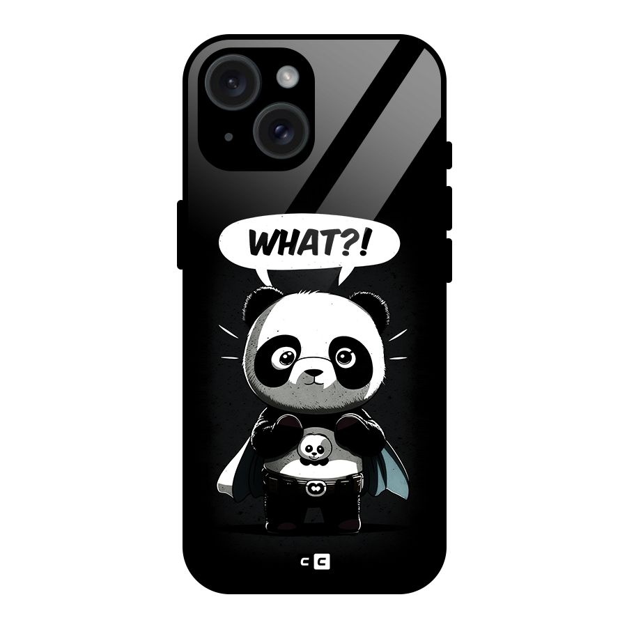 Panda What Confused Glass Back Case for iPhone 15