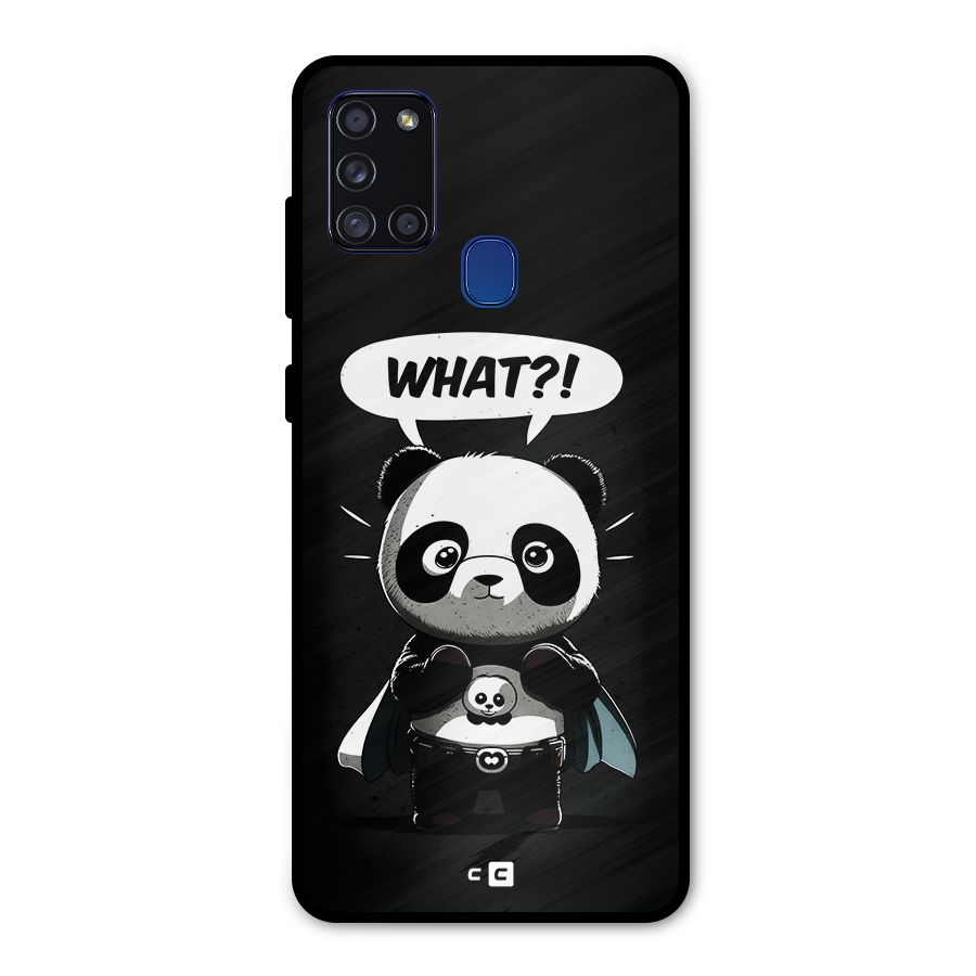 Panda What Confused Metal Back Case for Galaxy A21s