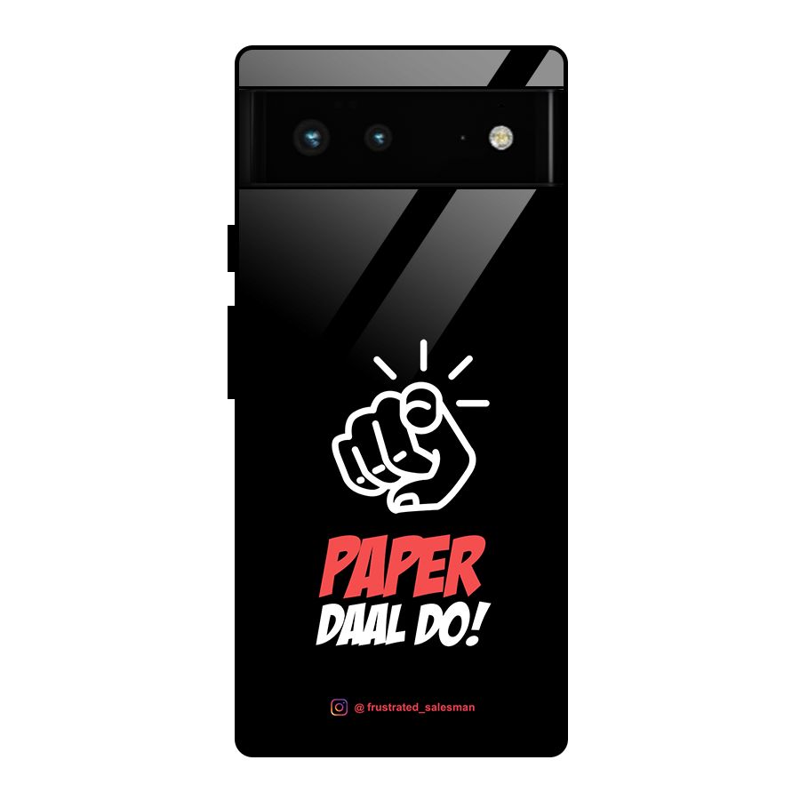 Paper Daal Do Black Glass Back Case for Google Pixel 6