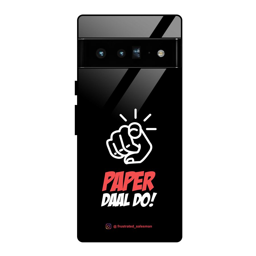 Paper Daal Do Black Glass Back Case for Google Pixel 6 Pro