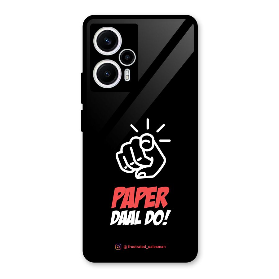 Paper Daal Do Black Glass Back Case for Poco F5