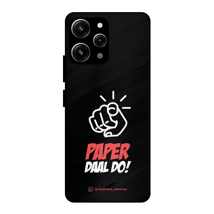 Paper Daal Do Black Glass Back Case for Redmi 12 4G
