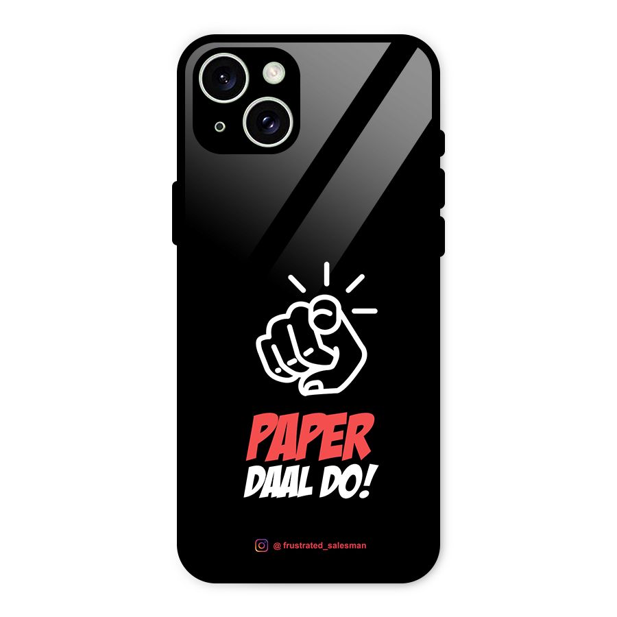 Paper Daal Do Black Glass Back Case for iPhone 15 Plus