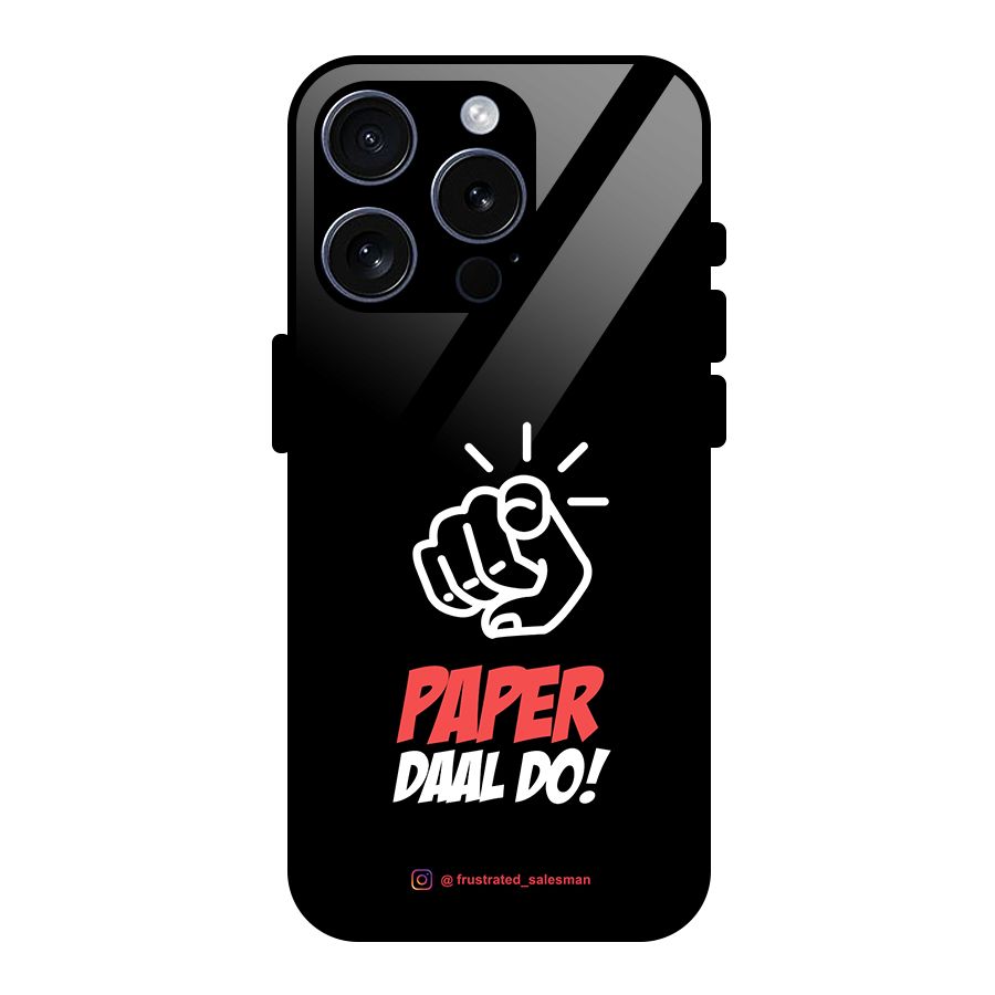 Paper Daal Do Black Glass Back Case for iPhone 15 Pro
