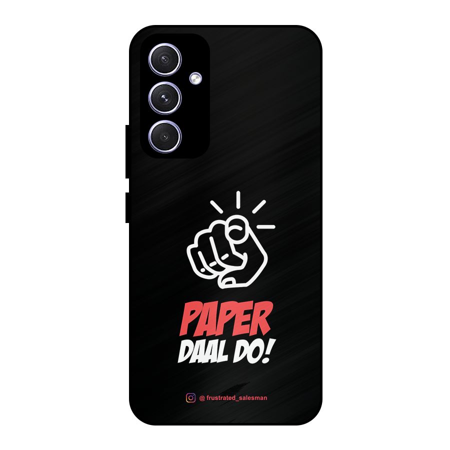 Paper Daal Do Black Metal Back Case for Galaxy A54