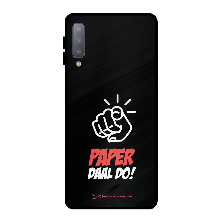Paper Daal Do Black Metal Back Case for Galaxy A7 (2018)