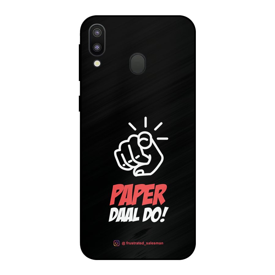 Paper Daal Do Black Metal Back Case for Galaxy M20
