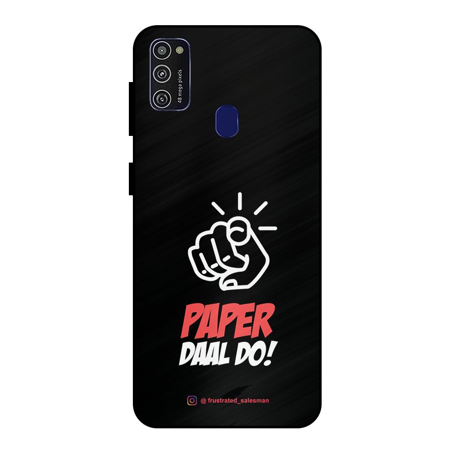 Paper Daal Do Black Metal Back Case for Galaxy M21