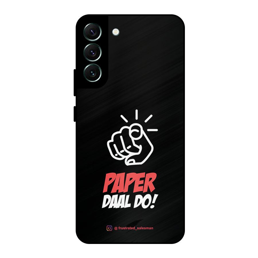Paper Daal Do Black Metal Back Case for Galaxy S22 Plus 5G