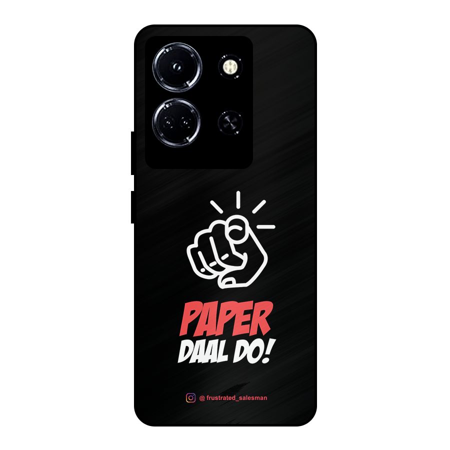 Paper Daal Do Black Metal Back Case for Infinix Note 30 5G