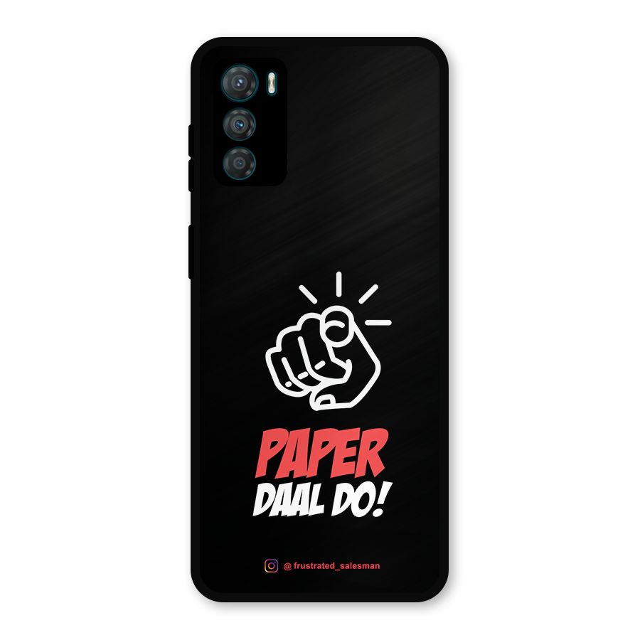 Paper Daal Do Black Metal Back Case for Moto G42