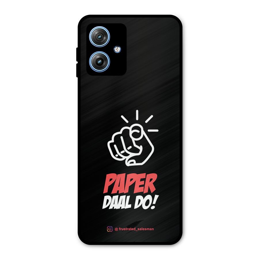 Paper Daal Do Black Metal Back Case for Moto G54