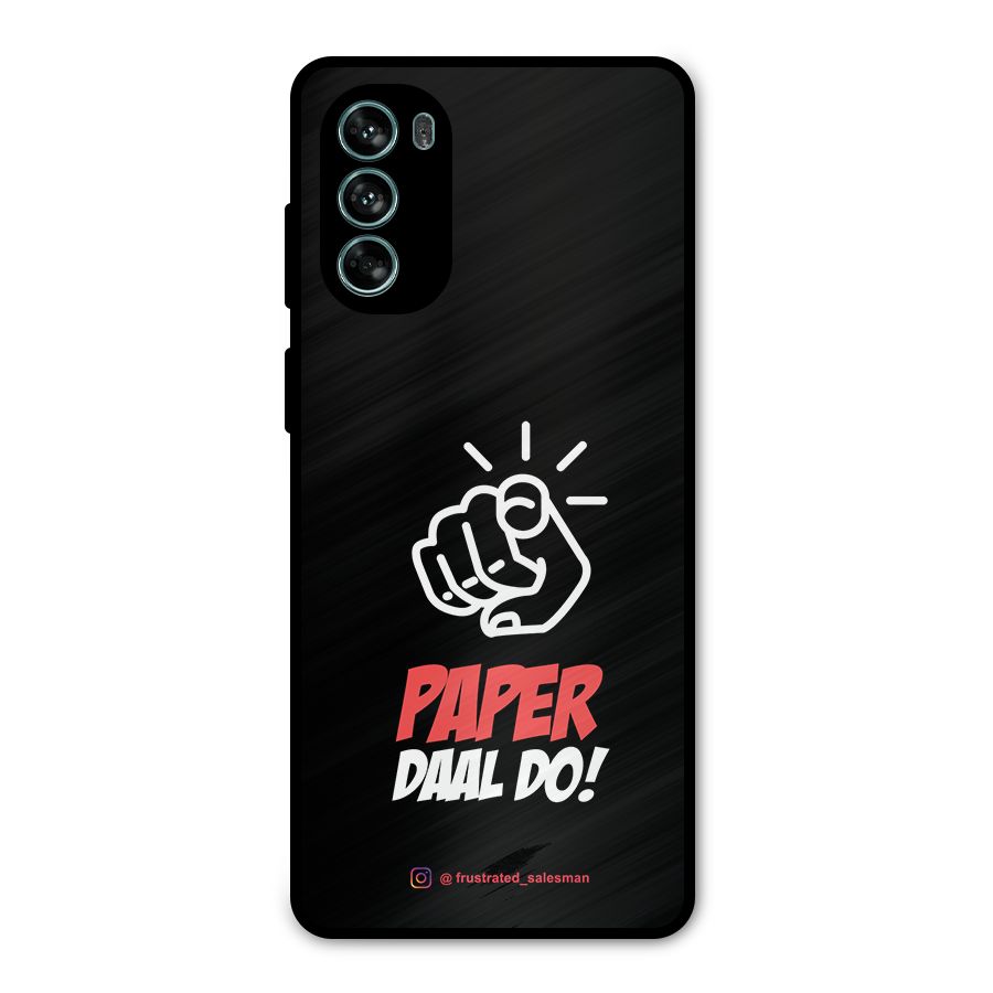 Paper Daal Do Black Metal Back Case for Moto G62