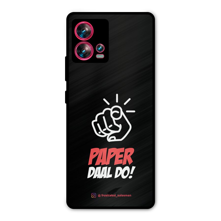 Paper Daal Do Black Metal Back Case for Motorola Edge 30 Fusion