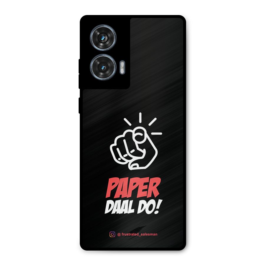 Paper Daal Do Black Metal Back Case for Motorola G96
