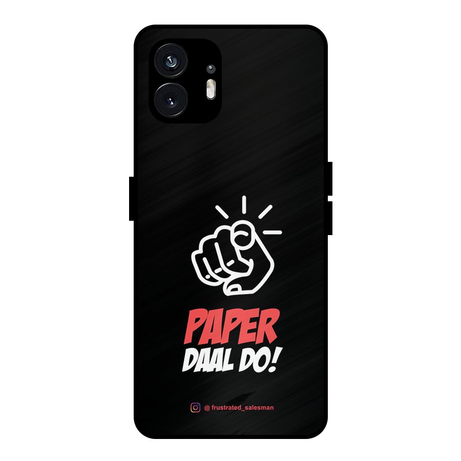 Paper Daal Do Black Metal Back Case for Nothing Phone 2