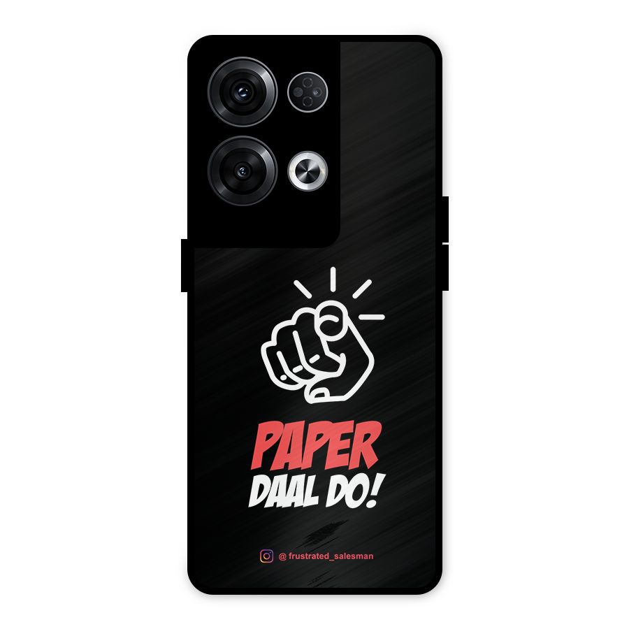 Paper Daal Do Black Metal Back Case for Oppo Reno8 Pro 5G