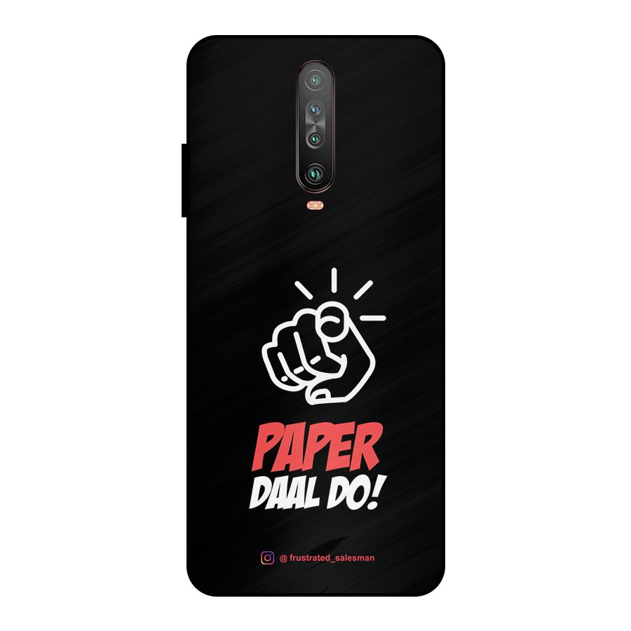 Paper Daal Do Black Metal Back Case for Poco X2