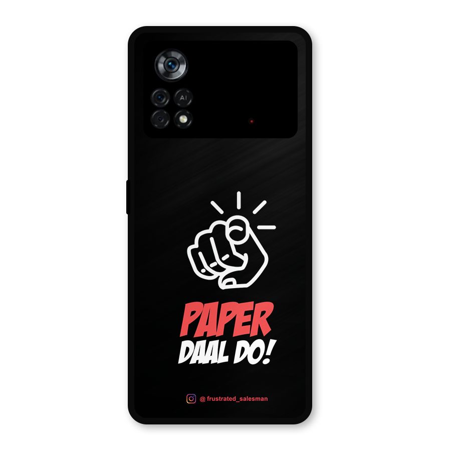 Paper Daal Do Black Metal Back Case for Poco X4 Pro 5G