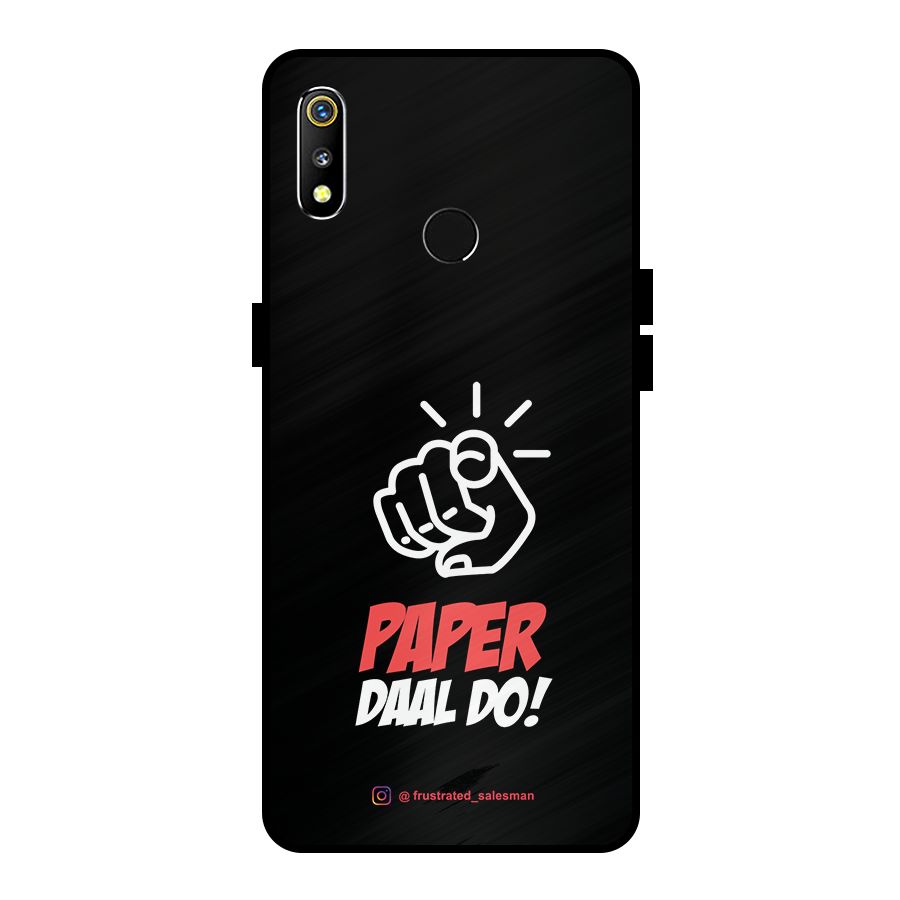 Paper Daal Do Black Metal Back Case for Realme 3i