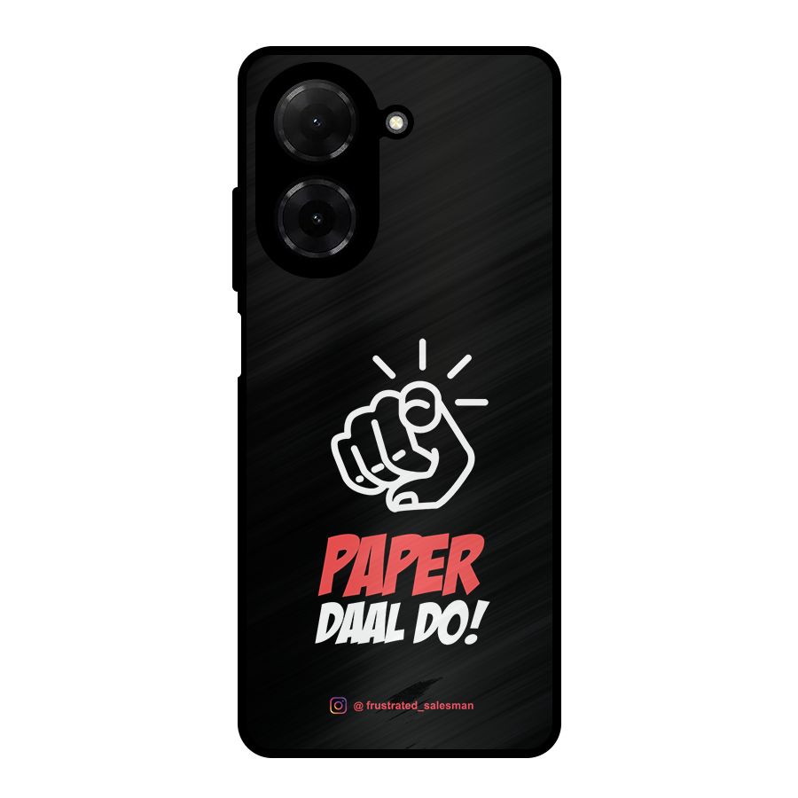 Paper Daal Do Black Metal Back Case for Redmi A5 4G