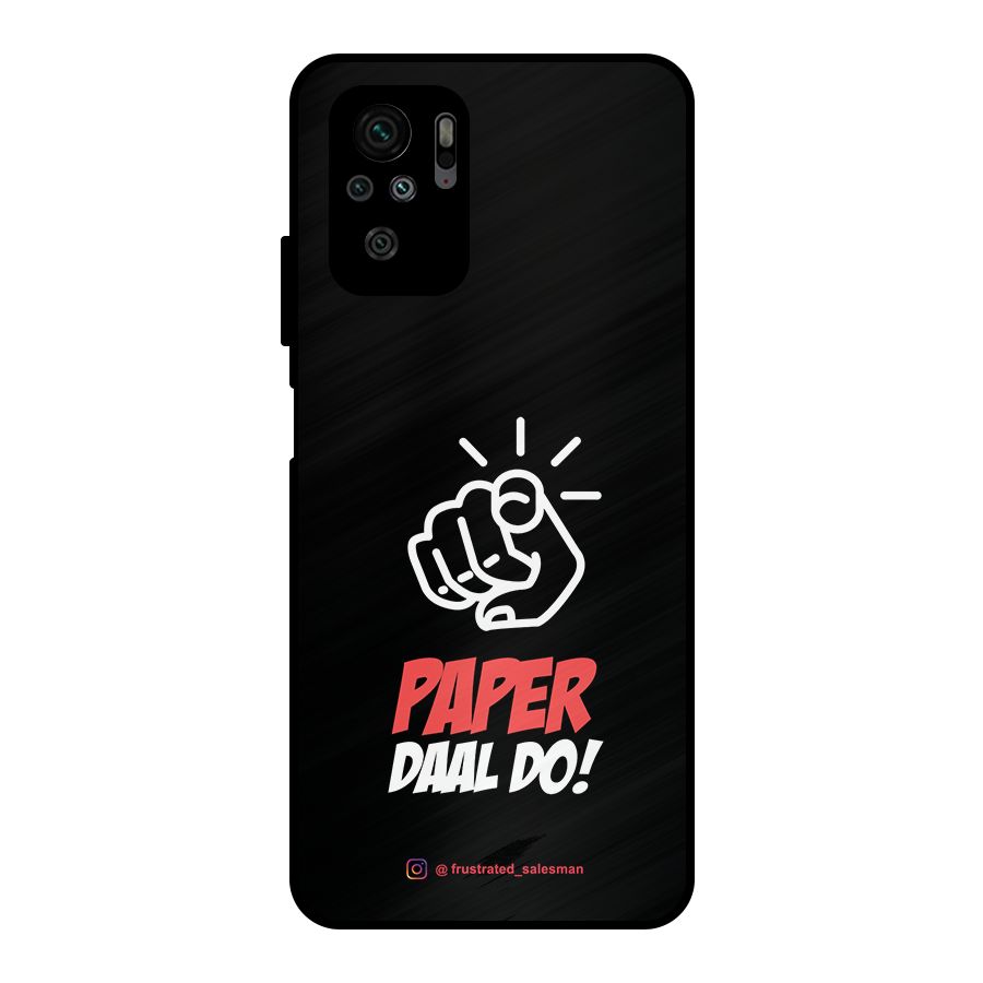 Paper Daal Do Black Metal Back Case for Redmi Note 10S