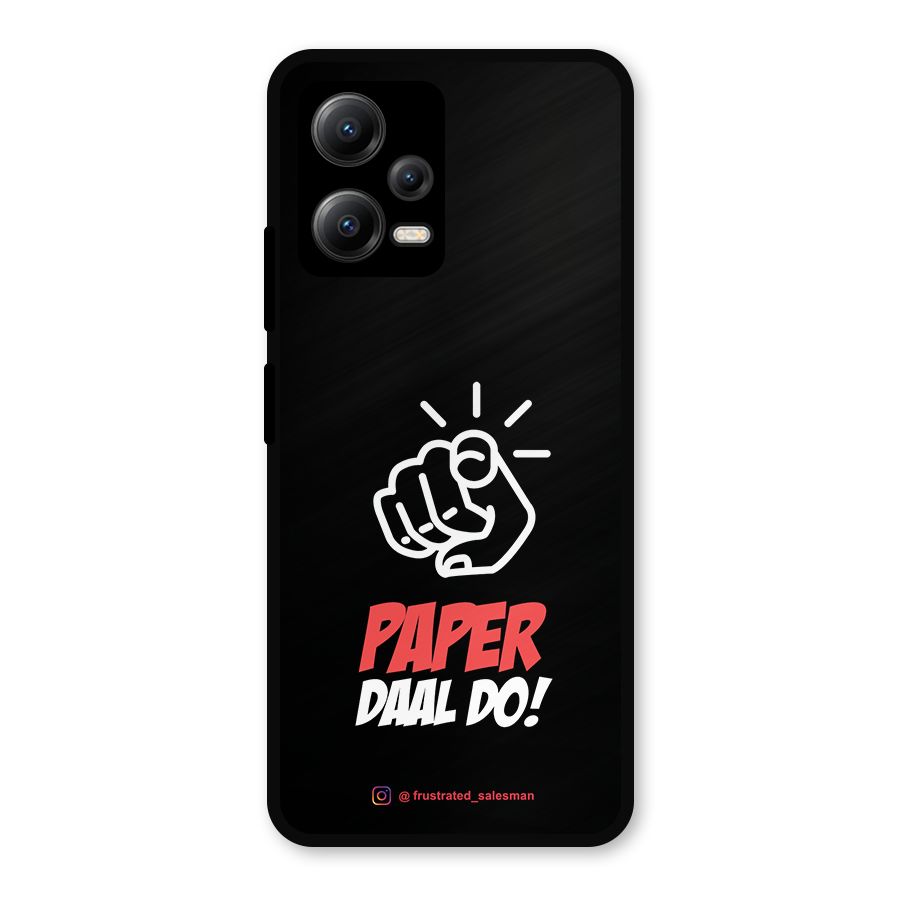 Paper Daal Do Black Metal Back Case for Redmi Note 12 5G