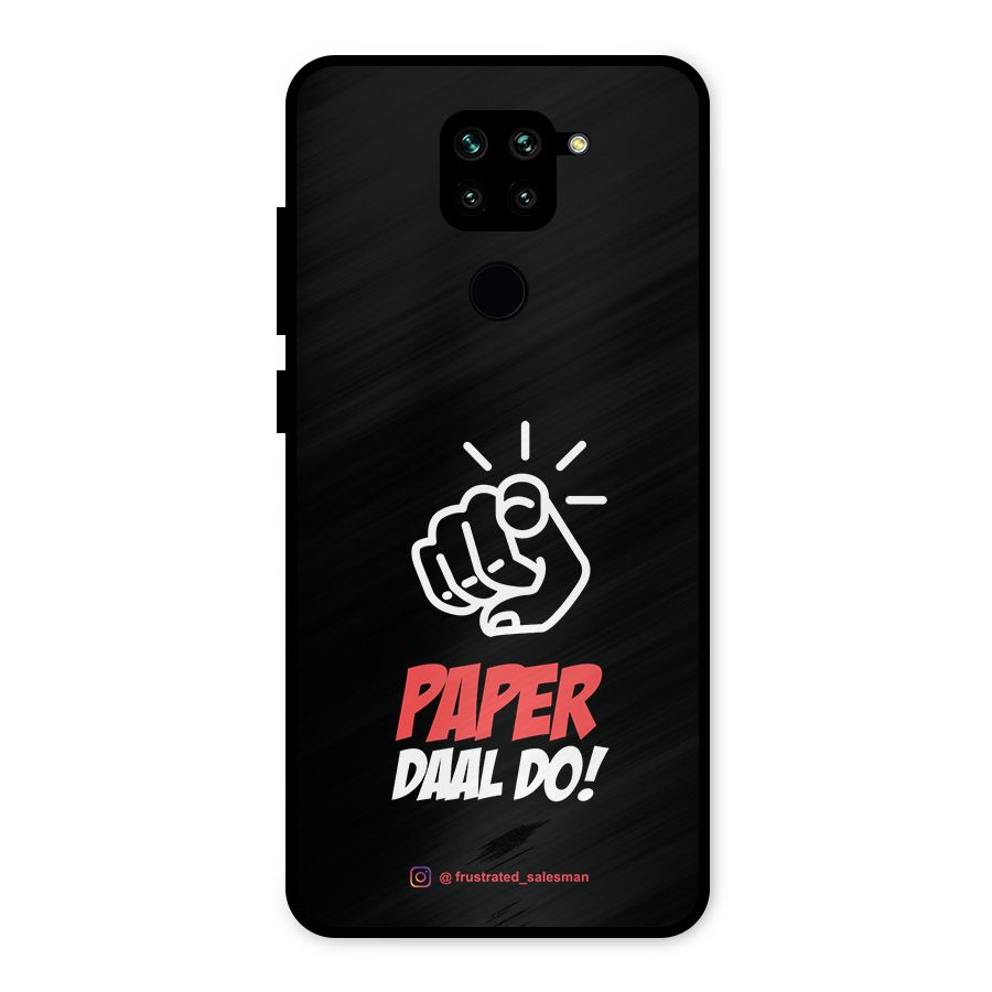 Paper Daal Do Black Metal Back Case for Redmi Note 9