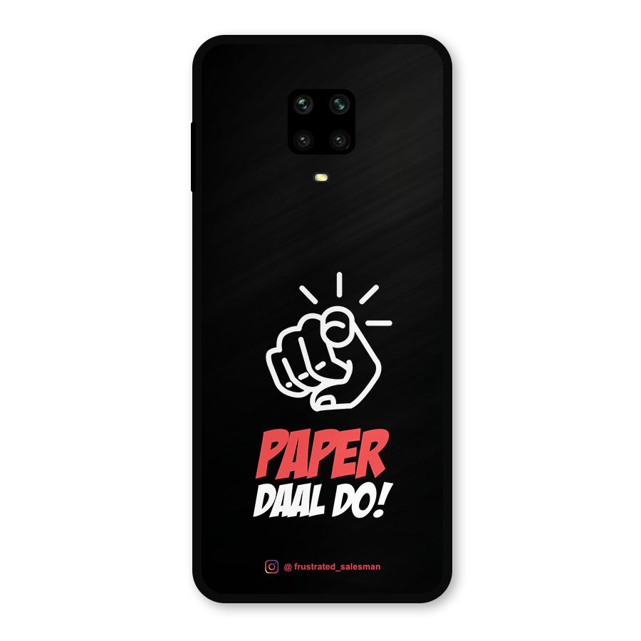 Paper Daal Do Black Metal Back Case for Redmi Note 9 Pro Max