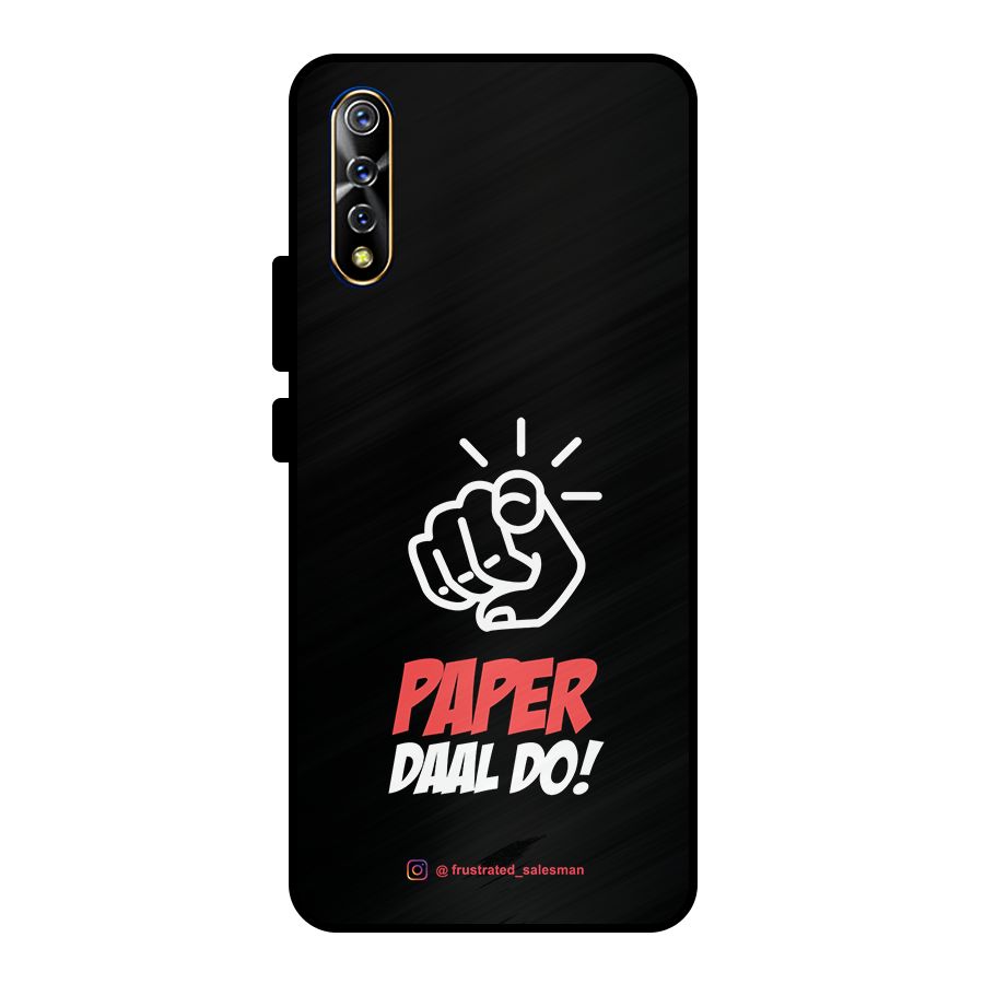 Paper Daal Do Black Metal Back Case for Vivo S1