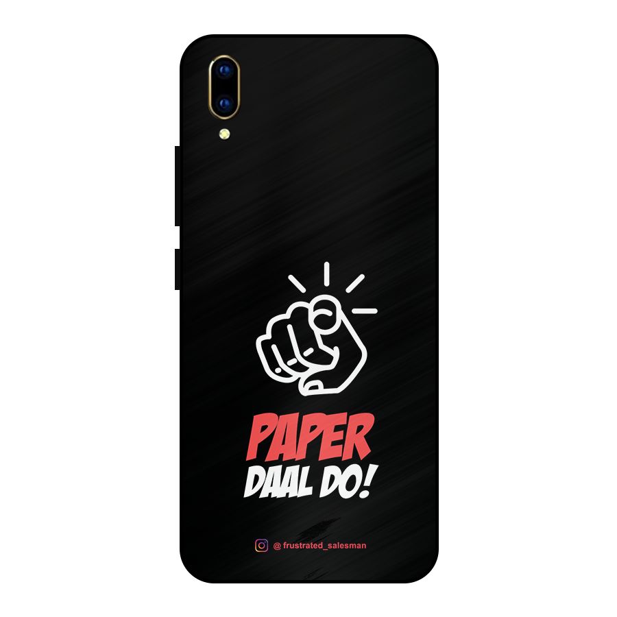 Paper Daal Do Black Metal Back Case for Vivo V11 Pro