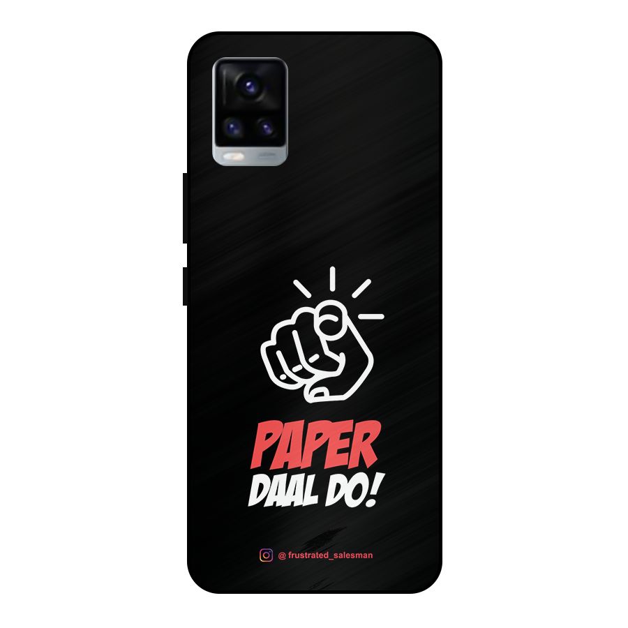 Paper Daal Do Black Metal Back Case for Vivo V20 2021