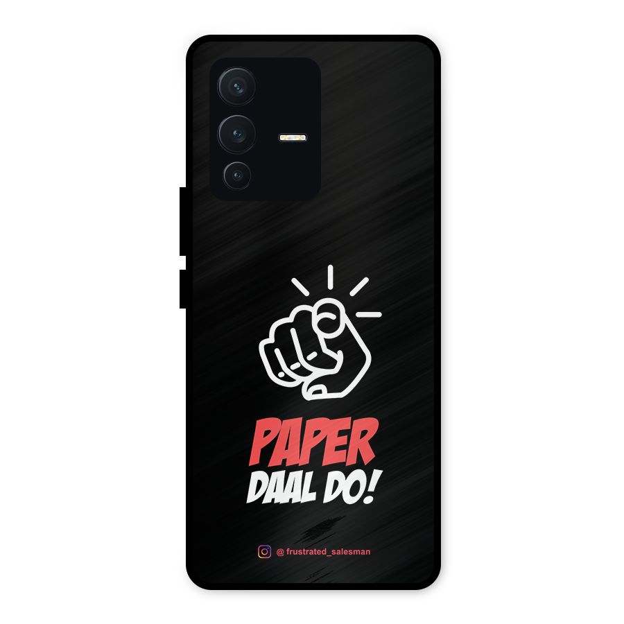 Paper Daal Do Black Metal Back Case for Vivo V23 5G