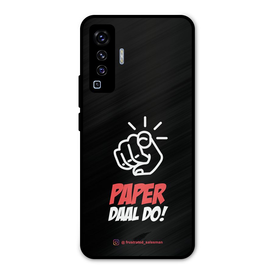 Paper Daal Do Black Metal Back Case for Vivo X50