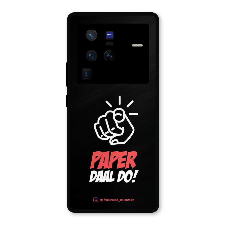 Paper Daal Do Black Metal Back Case for Vivo X80 Pro