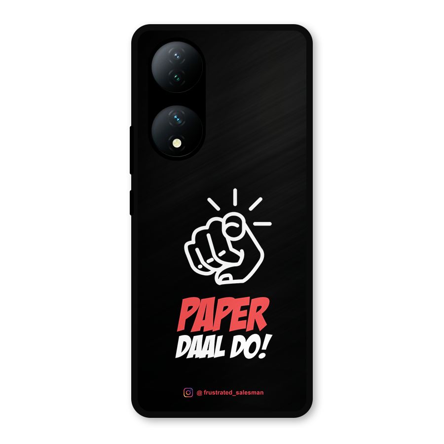 Paper Daal Do Black Metal Back Case for Vivo Y100a