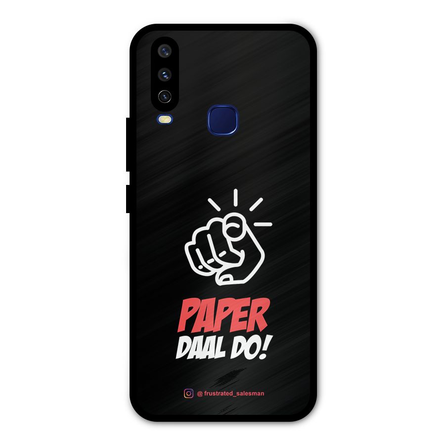 Paper Daal Do Black Metal Back Case for Vivo Y15
