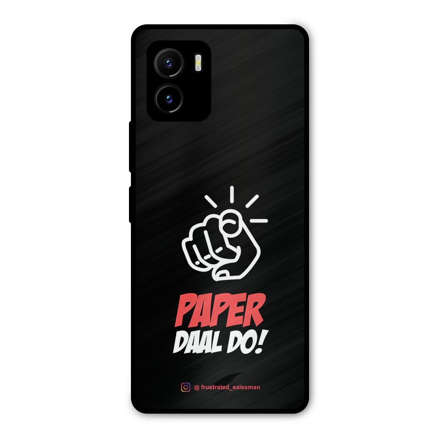 Paper Daal Do Black Metal Back Case for Vivo Y15s