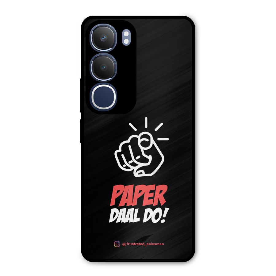 Paper Daal Do Black Metal Back Case for Vivo Y29