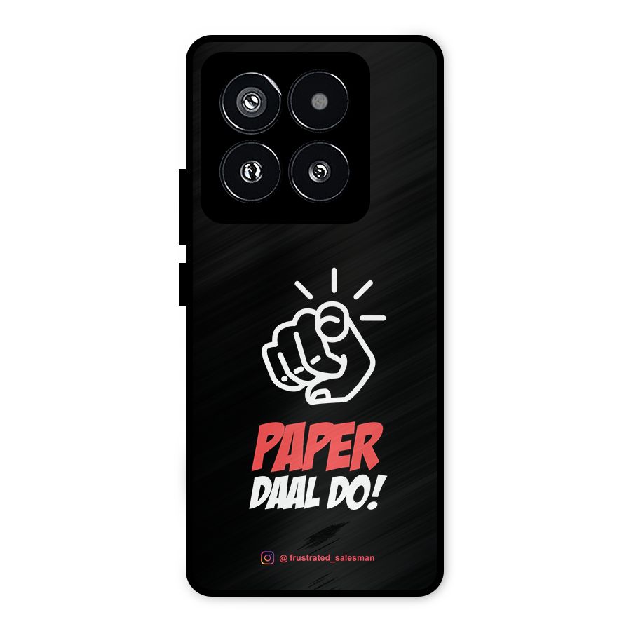 Paper Daal Do Black Metal Back Case for Xiaomi 14 Pro