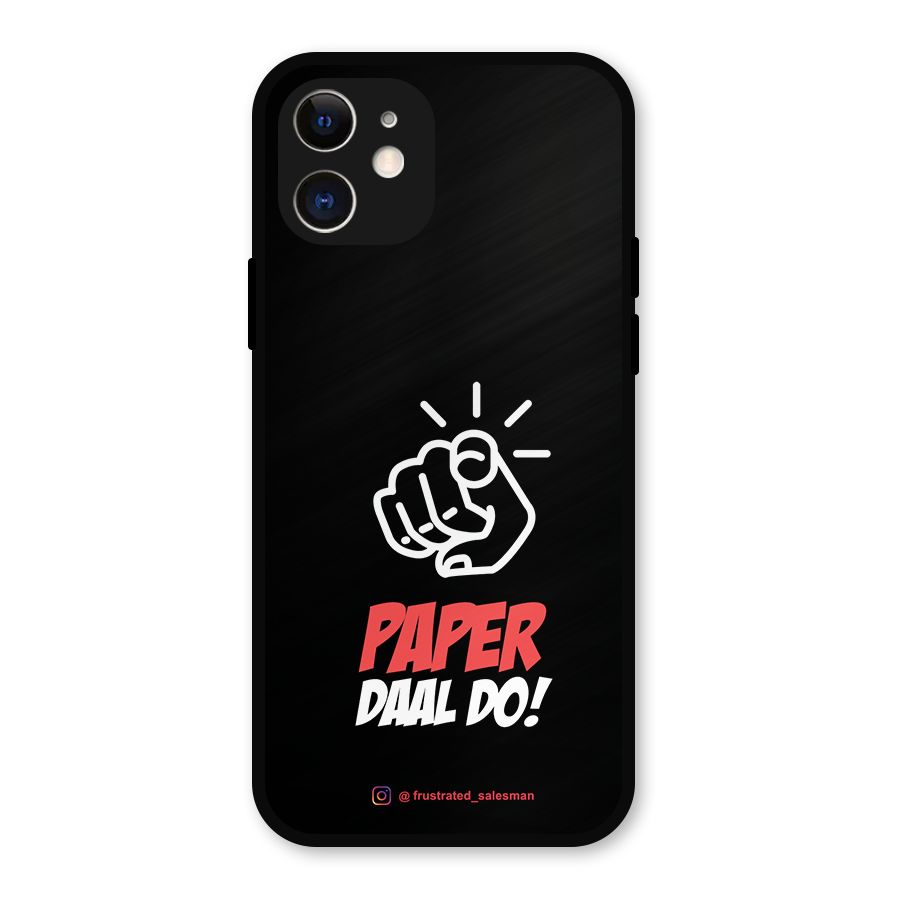 Paper Daal Do Black Metal Back Case for iPhone 12