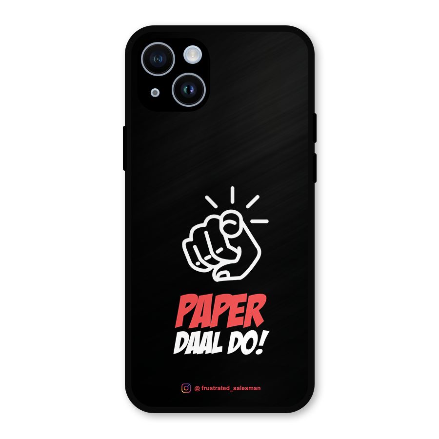 Paper Daal Do Black Metal Back Case for iPhone 14