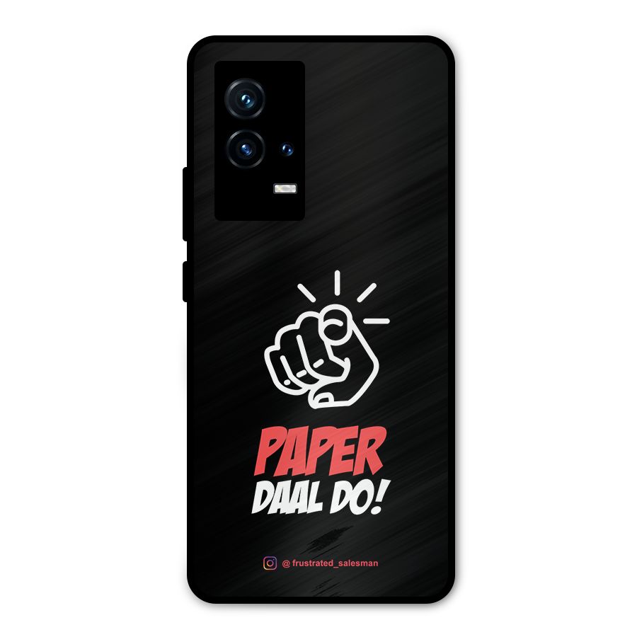 Paper Daal Do Black Metal Back Case for iQOO 9 5G