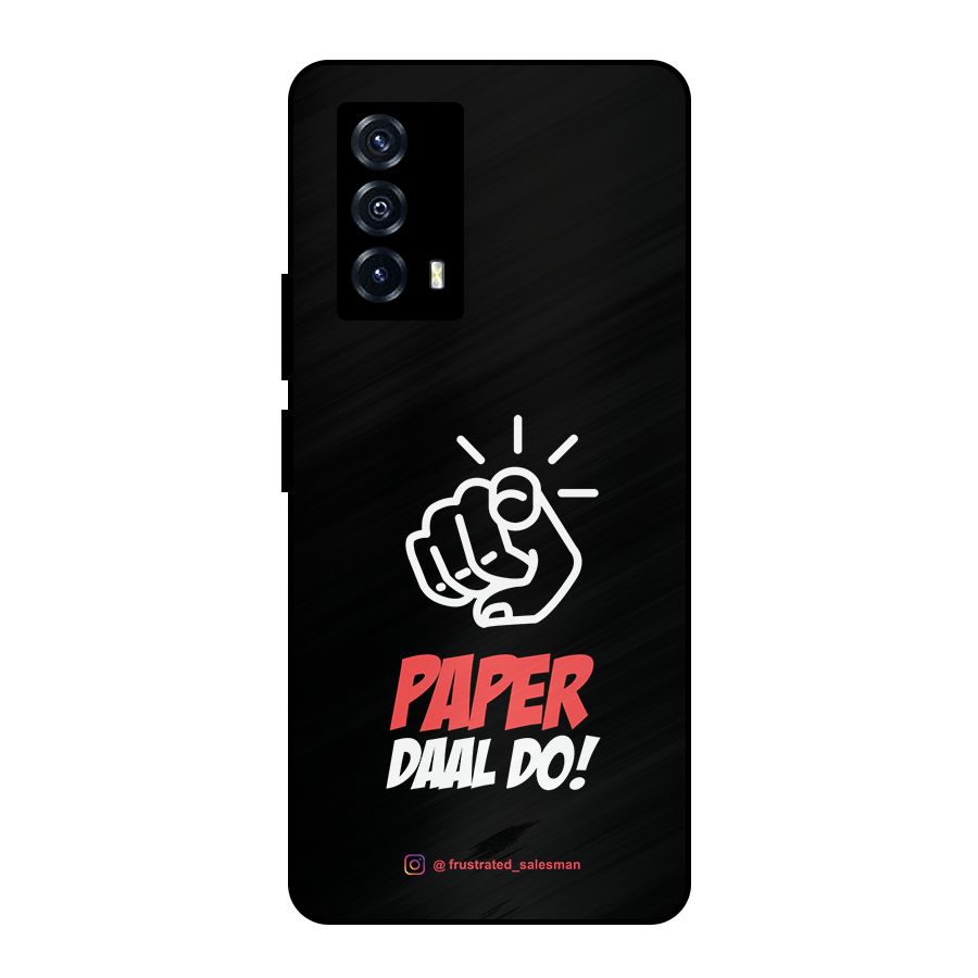 Paper Daal Do Black Metal Back Case for iQOO Z5
