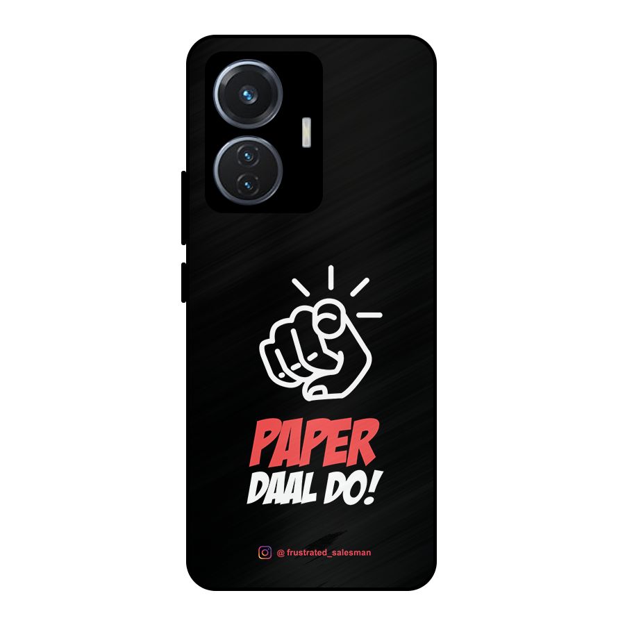 Paper Daal Do Black Metal Back Case for iQOO Z6 44W